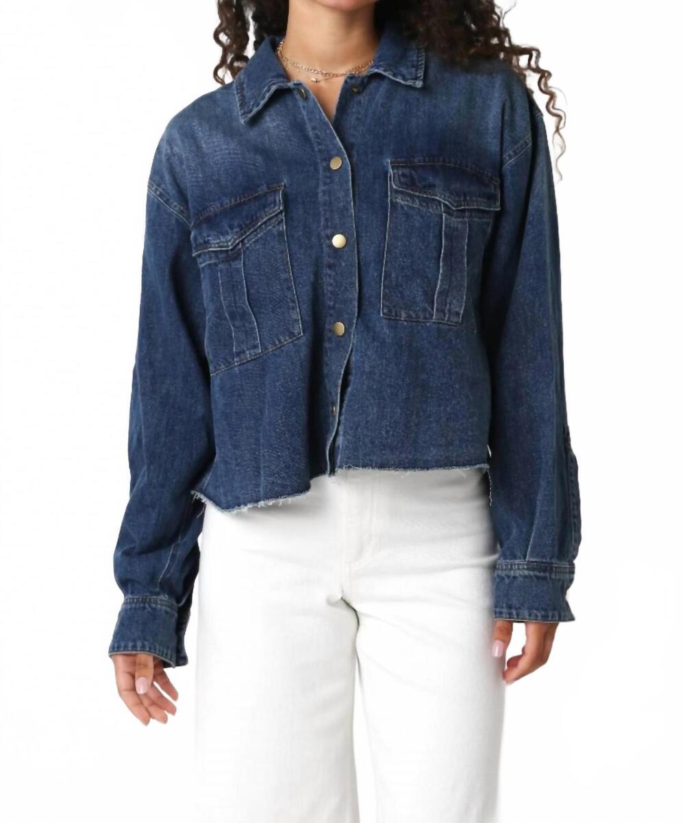 NEW OLIVACEOUS pleat to meet you jacket in denim